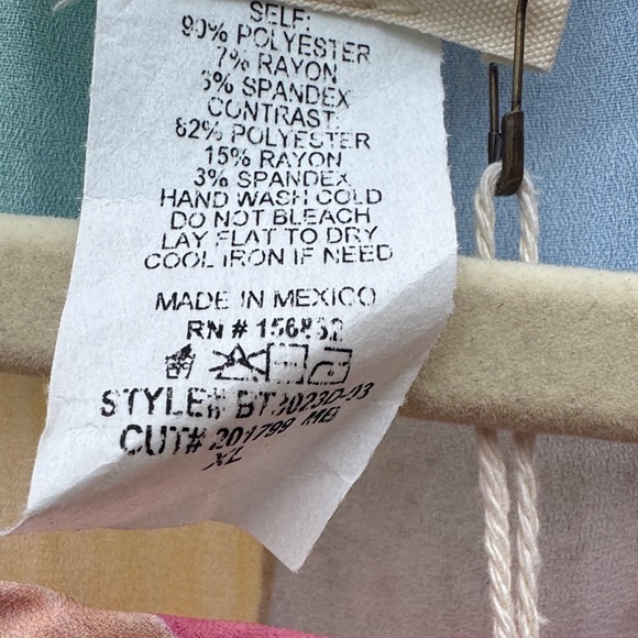 BiBi Multicolor Striped Cap-Sleeve Blouse - Pink Red Blue Yellow Green - Picture 6 of 6